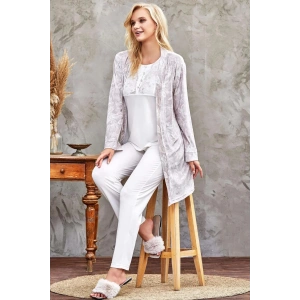 Flz 31-104 Bayan Kadife Sabahlık Pijama Takımı