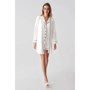 Freshness 324 Kadın 4Lü Sabahlıklı Şorlu Pijama Takımı