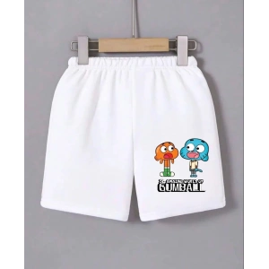 Kadın Beli Lastikli Baskılı Mini Şort - Beyaz