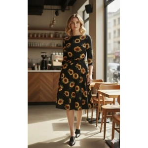 Kadın Fakir Kol Bisiklet Yaka Midi Mikro Elbise