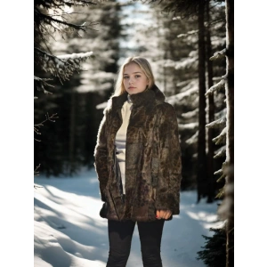 Kadın Uzun Kollu Deri Ceket - Leopar