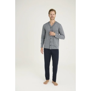 Kocabey 9225 Erkek V.Yaka Boydan Düğmeli Pijama Takım