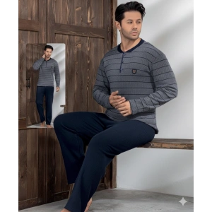 Lindros 04036 Erkek Raporlu Uzun Kol Pijama Takımı