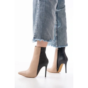 LS-216 Nut Yüksek İnce Topuklu Fermuarlı Kadın Bot