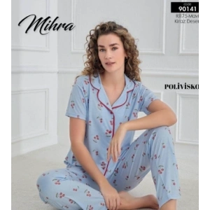 Mihra 90141 Kadın Boydan Düğmeli Pijama Takımı