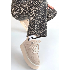 Muden Bej Süet Bağcıklı Bot