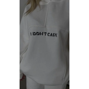 Nakış İşlemeli Üç İplik Sweat Takım- Beyaz