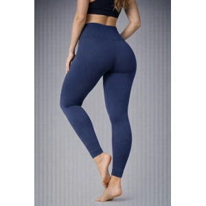 Nonofit Kadın Yüksek Bel Full Extra Toparlayıcı Likralı Ön Arka ve Bilek Desenli Tayt - Lacivert