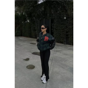 Pötikare Desen Nakışlı Kolej Ceket - Haki