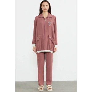 Sementa 76326 Şal Yaka Fermuarlı Krep Takım