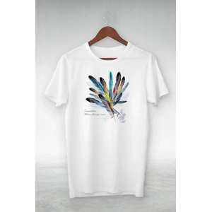 Unisex Baskılı Oversize T-Shirt - Beyaz