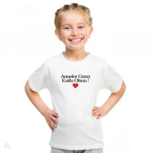 Unisex Çocuk Baskılı T-Shirt - Beyaz