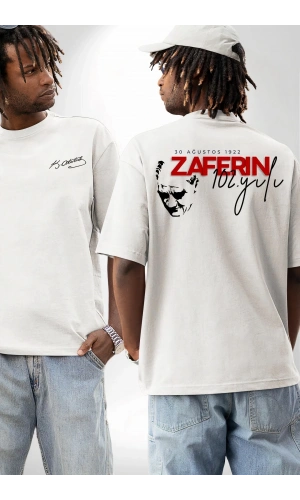 30 Ağustos Baskılı T-shirt - Beyaz