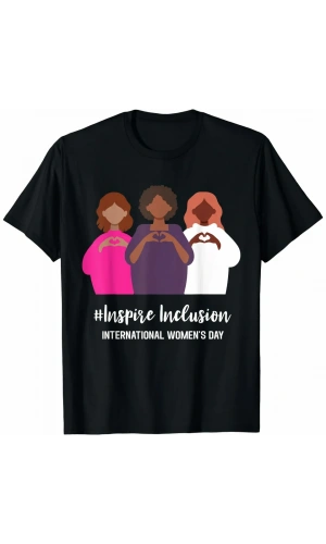 8 Mart Dünya Kadınlar Günü İçin Özel Baskılı T-shirt - Siyah