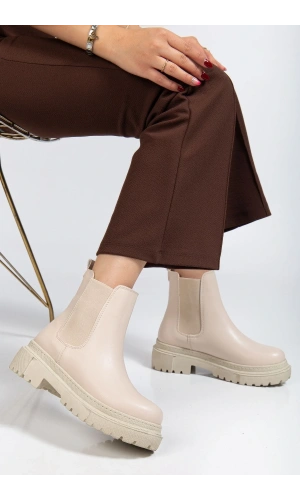 812-2137 Bej Lastikli Günlük Kadın Bot