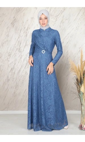 Ahunisa Tanem Abiye İndigo 6525