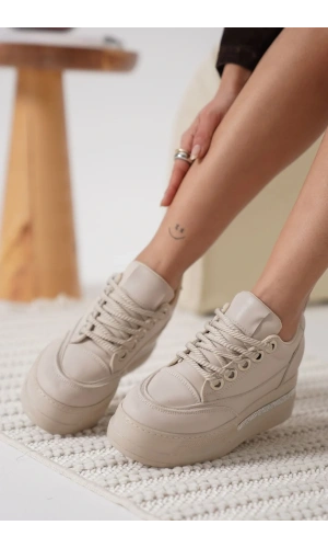 Alice Kadın Bej Gizli Topuklu Sneaker