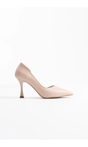 Angela Kadın Bej Cilt Topuklu Ayakkabı