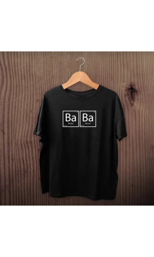 Babalar Günü Baskılı T-shirt - Siyah