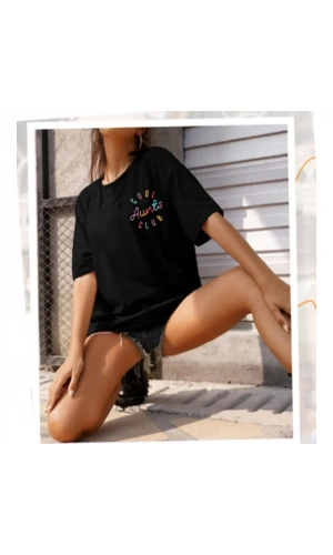 Baskılı T-shirt - Siyah