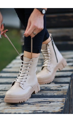 Bria  Nude Cilt Bağcıklı Bot