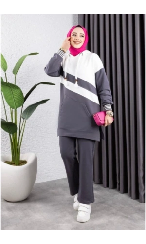 Çapraz Garnili Ribanalı Spor Takım ANTRASİT EKRU