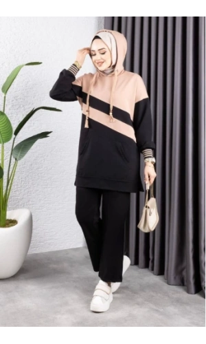 Çapraz Garnili Ribanalı Spor Takım SİYAH VİZON