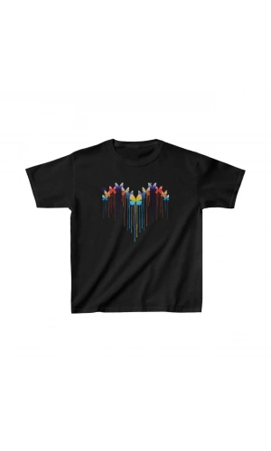 Çocuk Unisex Baskılı T-Shirt - Siyah