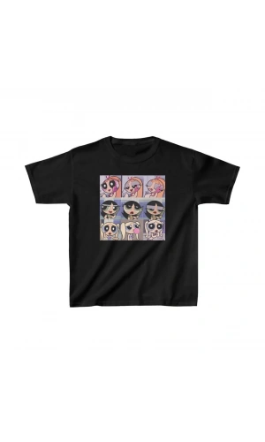 Çocuk Unisex Baskılı T-Shirt - Siyah