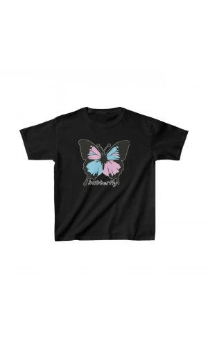 Çocuk Unisex Baskılı T-Shirt - Siyah