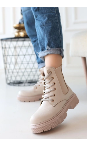 Daum Bej Cilt Bağcıklı Bot