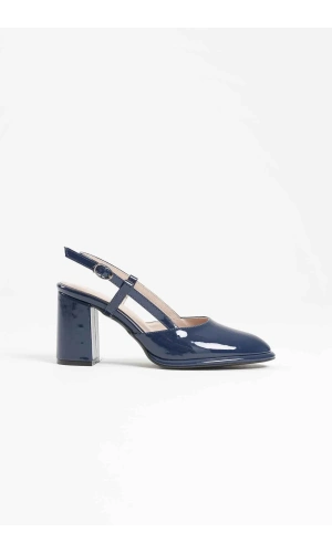 Denma Lacivert Rugan Kadın Topuklu Ayakkabı