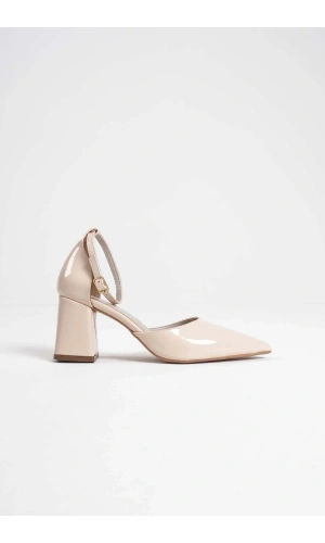Doren Bej Rugan Kadın Topuklu Ayakkabı