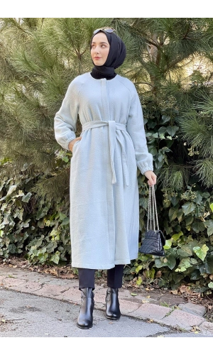 Düğmeli Kaşe Kap Bebe Mavisi