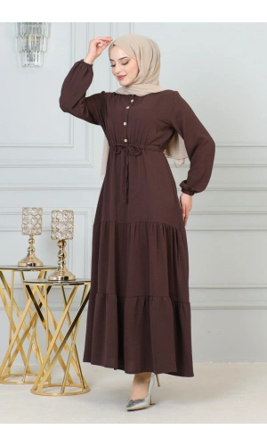 Elbise koyu kahvrengi 201