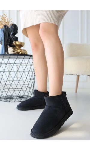 Elsa Siyah Süet Bot