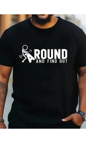 Erkek Around Baskılı Süprem T-shirt