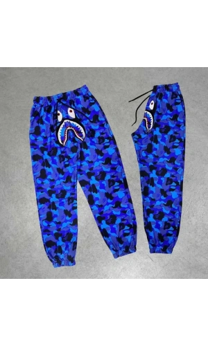 Erkek Bape Shark Dijital Baskılı Eşofman Altı - Mavi