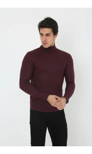 Erkek Tam Boğazlı Fitilli Likrali Koşkorse Badi - Bordo