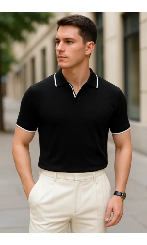 Erkek Uzun Kollu Yakalı Triko Bluz