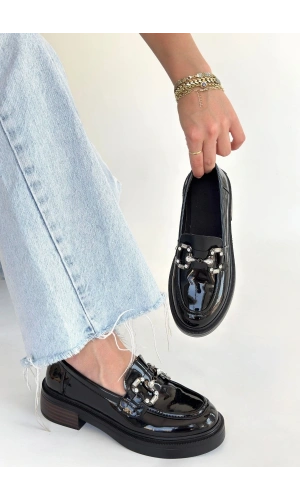 Ertin Siyah Rugan Oxford Ayakkabı