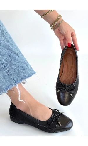 Etya Siyah Cilt Babet Ayakkabı