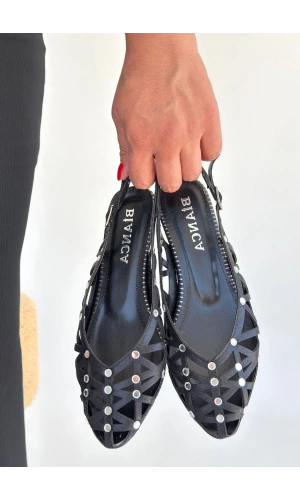 Faty Siyah Cilt Babet Ayakkabı