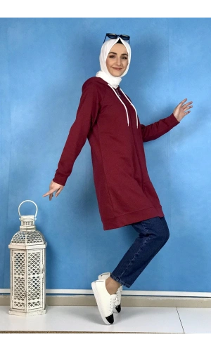 Fermuarlı Kap Bordo