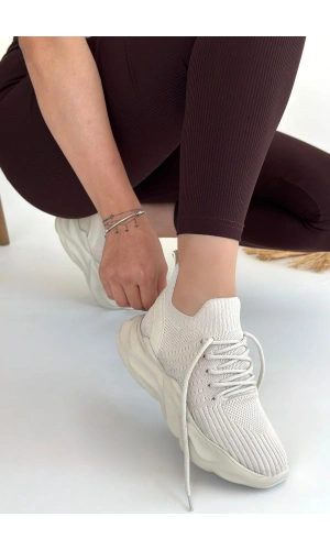 Henta Bej Triko Bağcıklı Spor Ayakkabı