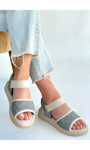 Jake Yeşil Hasır Cilt Sandalet