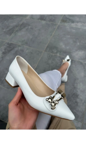 Jies Beyaz Topuklu Ayakkabı
