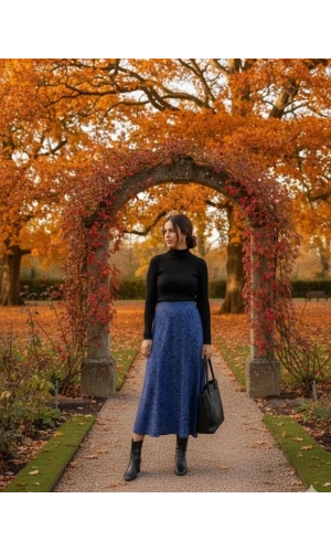 Kadın Desen Baskılı Karin Kumaş Etek