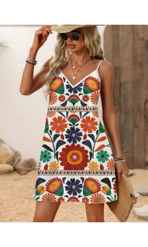 Kadın Ip Askılı V Yakalı Süprem Elbise