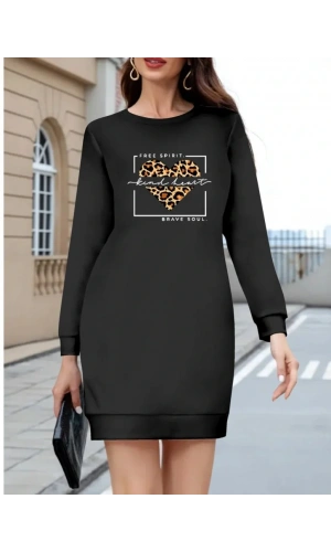 Kadın Uzun Kollu Bisiklet Yaka Desenli Viskon Iki Iplik Bluz